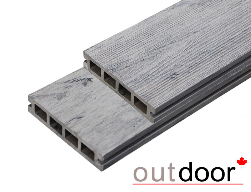 Террасная доска ДПК Outdoor 3D 120*25*1000 мм. STORM GREY серая