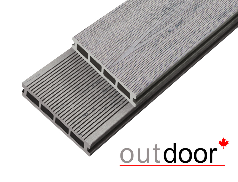 Террасная доска ДПК Outdoor 3D 150*25*3000 мм. STORM/вельвет серая микс