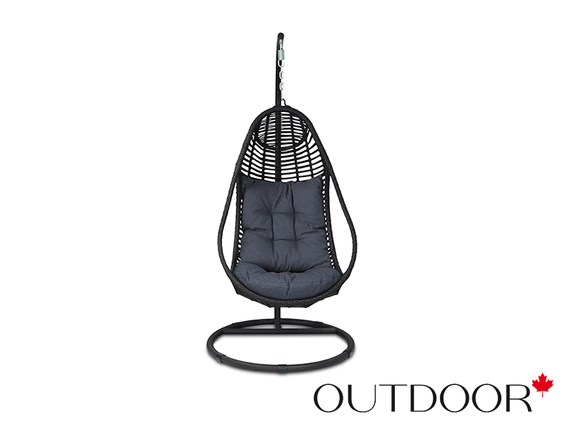 Подвесное кресло "кокон" из ротанга OUTDOOR Сорренто, черное