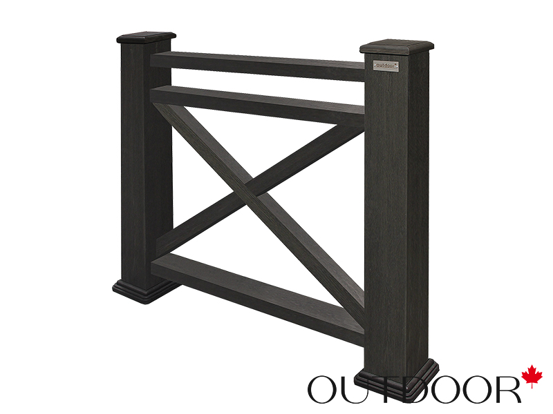Ограждение из ДПК Outdoor "Кантри плюс" 1000*1000 мм. 3D STORM BLACK