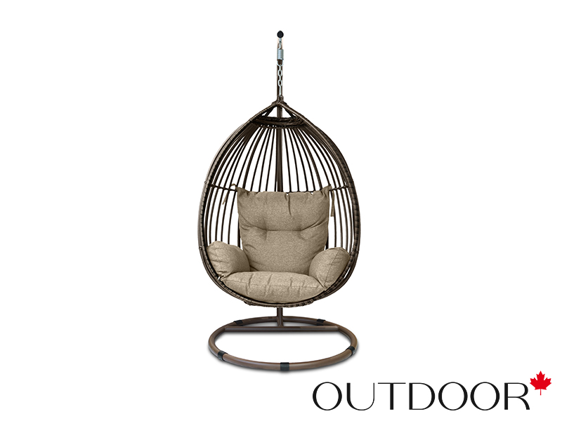 Подвесное кресло "кокон" из ротанга OUTDOOR Самуи, коричневое