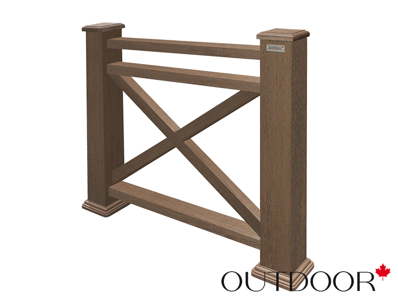 Ограждение из ДПК Outdoor "Кантри плюс" 1000*1000 мм. 3D STORM BROWN