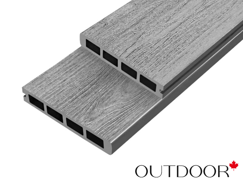 Террасная доска ДПК Outdoor 3D 150*25*4000 мм завершающая NEVADA/CALIFORNIA серая