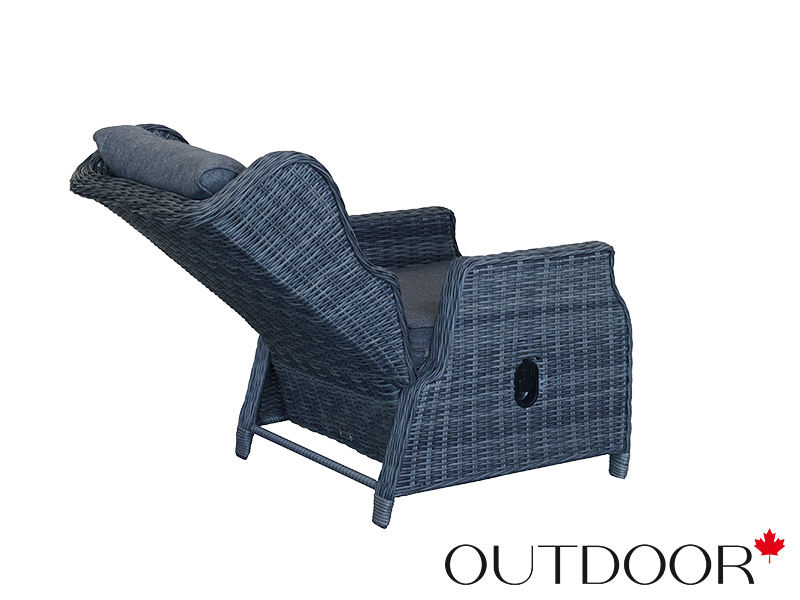 Комплект мебели из ротанга OUTDOOR Валенсия (3-местный диван, 2 кресла, стол), графит