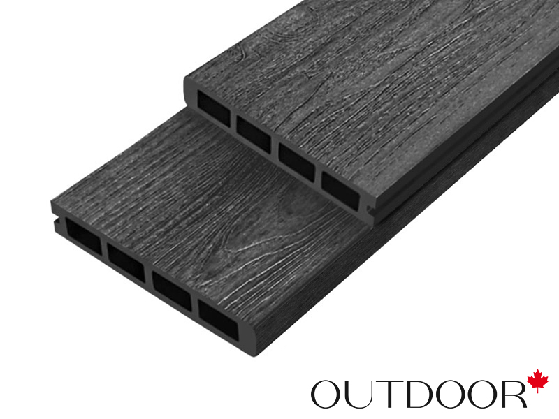 Террасная доска ДПК Outdoor 3D 150*25*4000 мм. завершающая NEVADA/CALIFORNIA черная