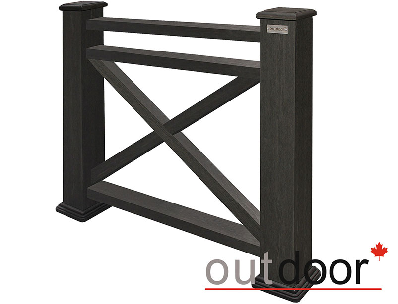 Ограждение из ДПК Outdoor "Кантри плюс" 1000*1000 мм. 3D STORM BLACK