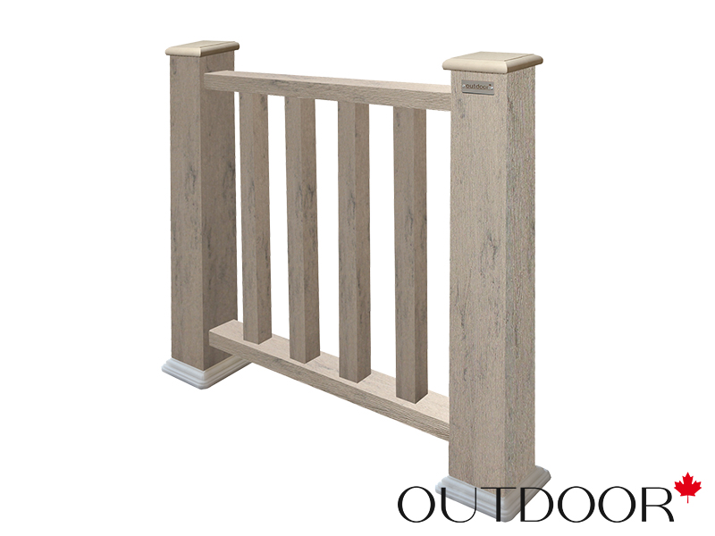 Ограждение из ДПК Outdoor "Классик" 1000*1000 мм. 3D STORM GREY