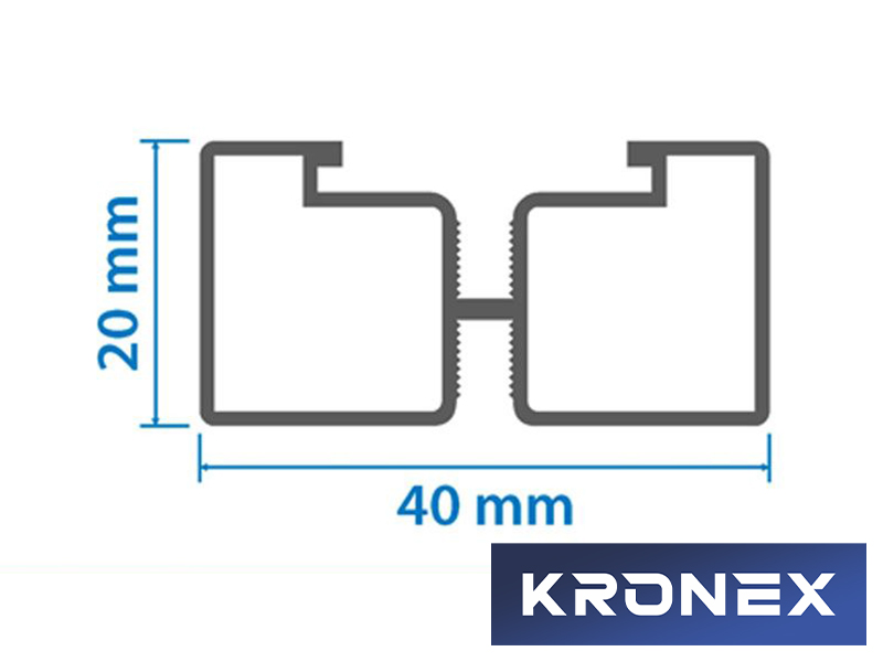 Лага алюминиевая KRONEX 40*20*3000 мм опорная