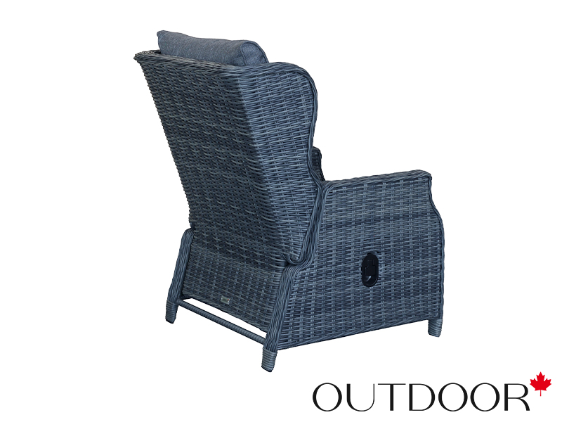 Комплект мебели из ротанга OUTDOOR Валенсия (3-местный диван, 2 кресла, стол), графит