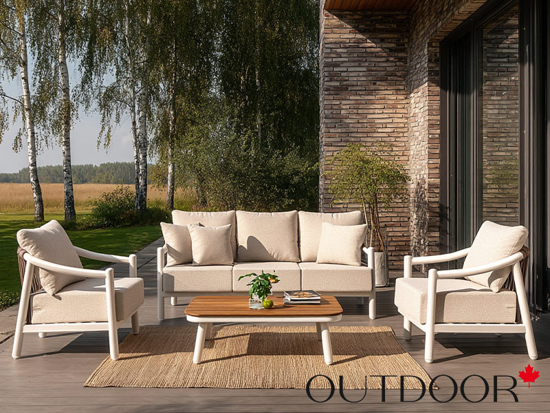 Комплект мебели OUTDOOR Севилья (3-местный диван, 2 кресла, стол), платиновый