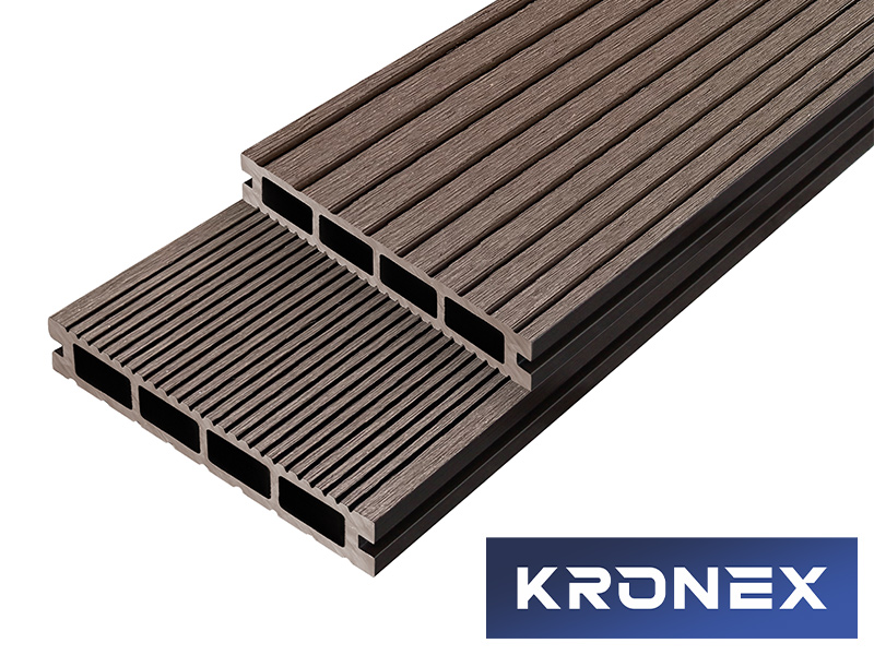 Террасная доска ДПК KRONEX INDUSTRIAL 150*25*3000 мм. вельвет мореный дуб