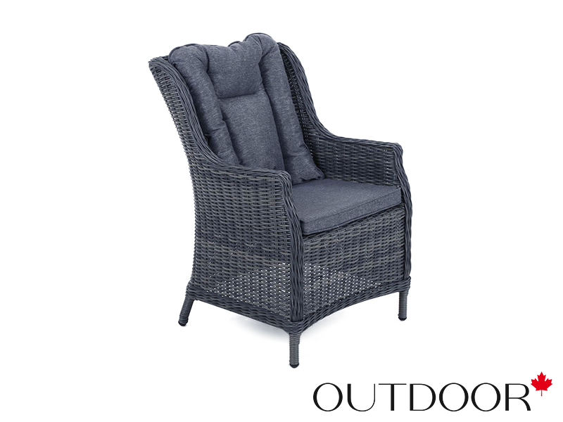 Комплект мебели из ротанга OUTDOOR Сицилия (стол, 8 стульев), графит