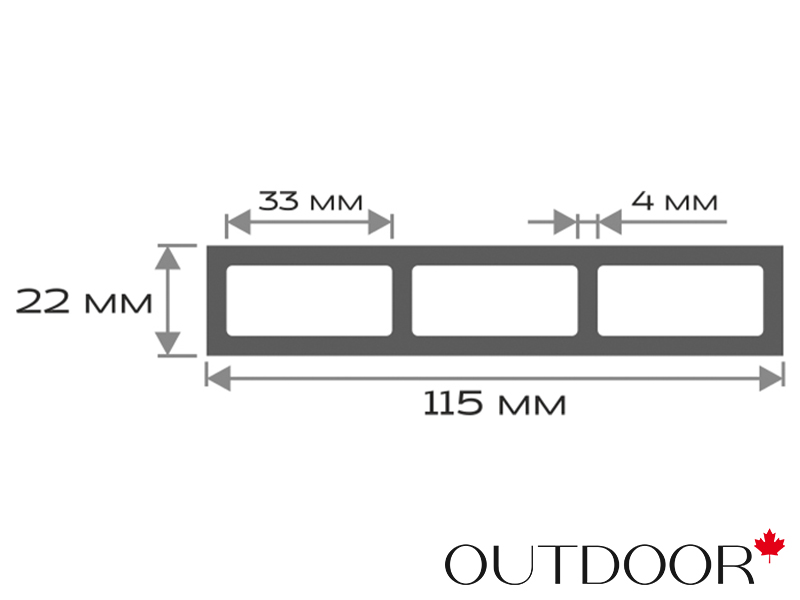 Доска ДПК Outdoor 115*22*3000 мм. STORM BROWN коричневая микс