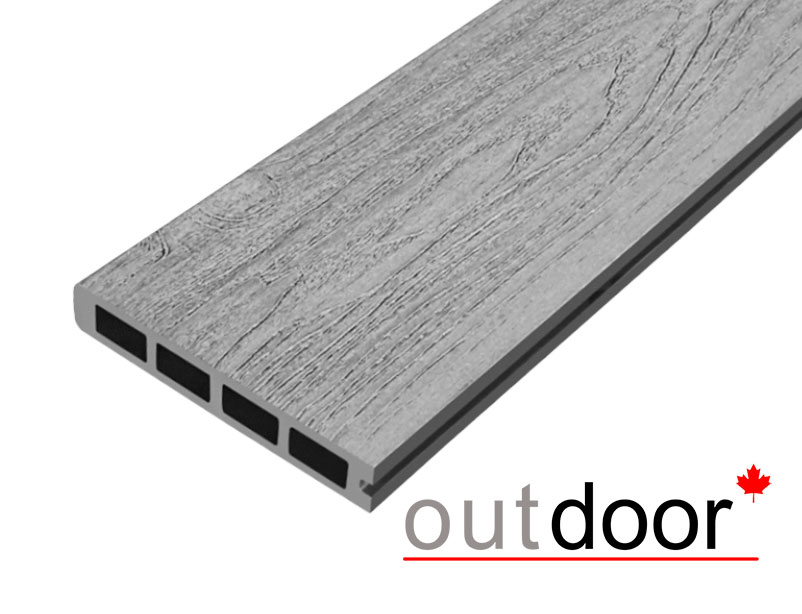 Террасная доска ДПК Outdoor 3D 150*25*4000 мм завершающая NEVADA/CALIFORNIA серая