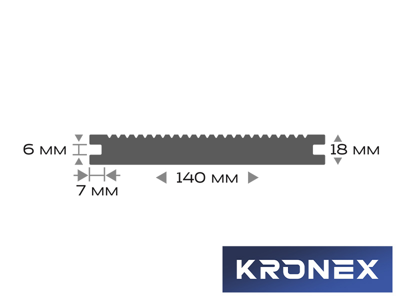 Террасная доска ДПК 140*18*3000 мм. KRONEX INDUSTRIAL вельвет полнотелая, графит