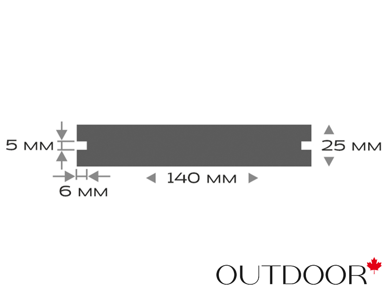 Террасная доска ДПК Outdoor 3D 140*25*3000 мм. полнотелая NEVADA/CALIFORNIA серая