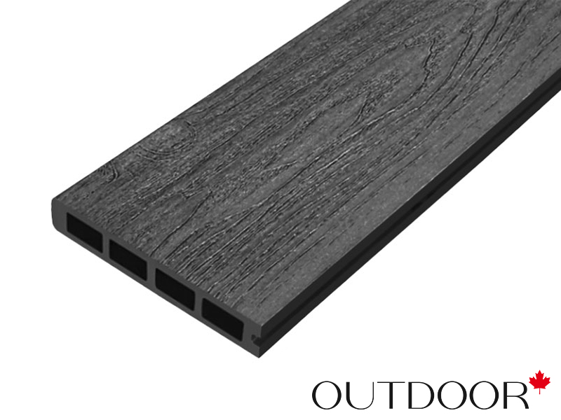 Террасная доска ДПК Outdoor 3D 150*25*4000 мм. завершающая NEVADA/CALIFORNIA черная