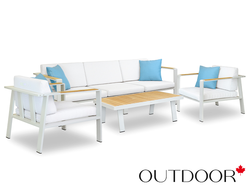 Комплект мебели OUTDOOR Орландо (3-местный диван, 2 кресла, кофейный стол), айвори