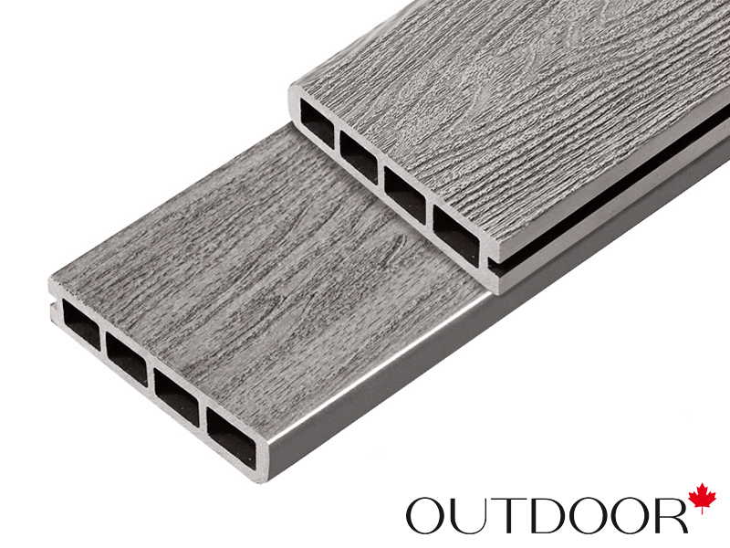 Террасная доска ДПК Outdoor 3D 150*25*4000 мм завершающая HAVANA/ARIZONA GREY серая микс