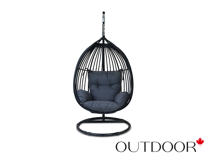 Подвесное кресло "кокон" из ротанга OUTDOOR Самуи, черное