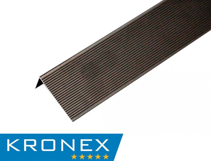 Угол завершающий алюминиевый KRONEX 51,5*30*1500 мм. коньяк