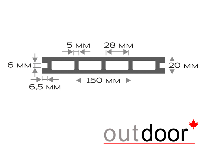 Террасная доска ДПК Outdoor 150*20*3000 мм вельвет/текстура дерево дуб