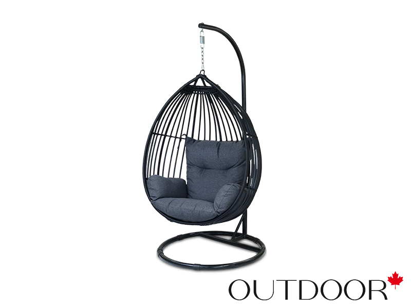 Подвесное кресло "кокон" из ротанга OUTDOOR Самуи, черное