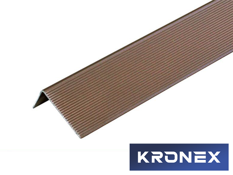 Угол завершающий алюминиевый KRONEX 51,5*30*3000 мм. коричневый