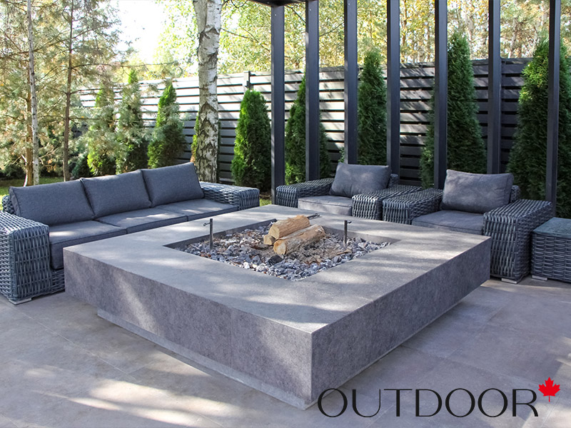 Комплект мебели из ротанга OUTDOOR Мадейра (3-местный диван, 2кресла, стол), ш/п, графит