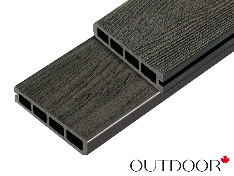 Террасная доска ДПК Outdoor 3D 150*25*4000 мм завершающая HAVANA/ARIZONA BLACK черная