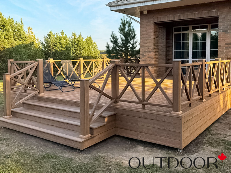 Ограждение из ДПК Outdoor "Кантри" 1000*1000 мм. 3D STORM дуб