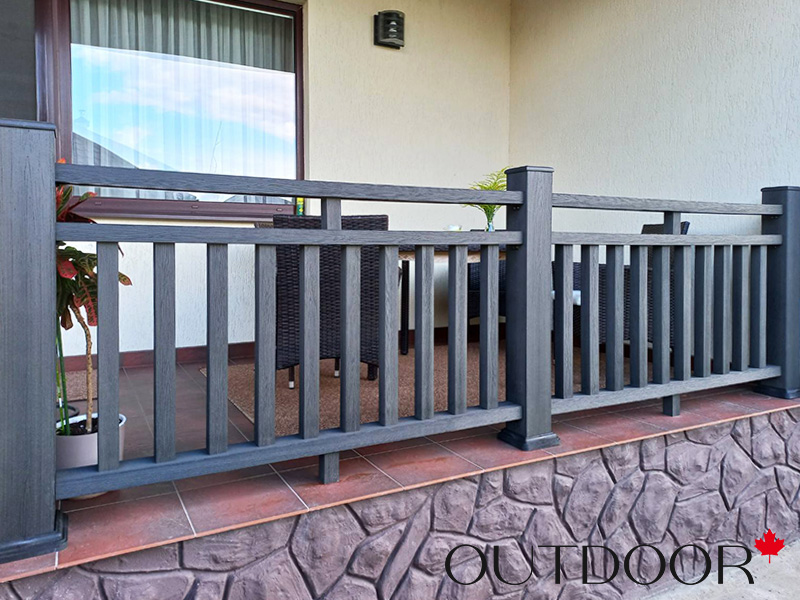 Ограждение из ДПК Outdoor "Классик плюс" 1000*1000 мм. 3D STORM BLACK