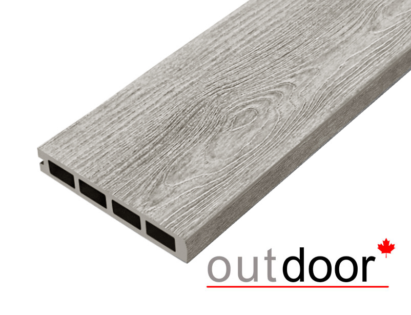 Террасная доска ДПК Outdoor 3D 150*25*4000 мм. завершающая NEVADA/CALIFORNIA серый микс холодный