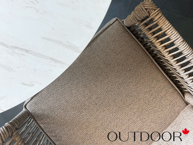 Комплект мебели из ротанга OUTDOOR Прованс (стол, 4 стула), узкое плетение, капучино