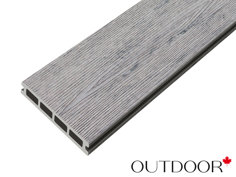 Террасная доска ДПК Outdoor 3D 150*25*3000 мм. STORM/вельвет серая микс