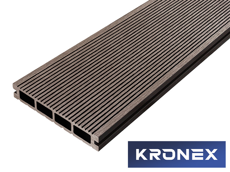 Террасная доска ДПК KRONEX INDUSTRIAL 150*25*3000 мм. вельвет мореный дуб
