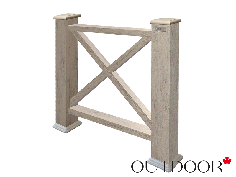 Ограждение из ДПК Outdoor "Кантри" 1000*1000 мм. 3D STORM GREY