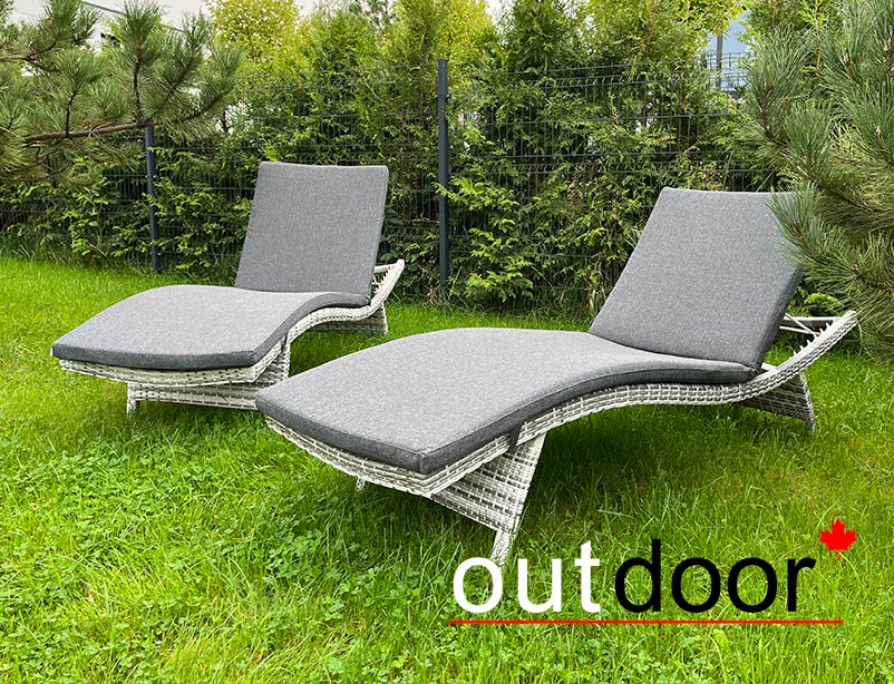 Шезлонг из ротанга OUTDOOR Палермо, светлый микс