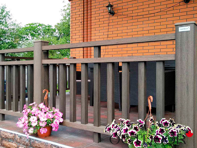 Ограждение из ДПК Outdoor "Классик плюс" 1000*1000 мм. 3D STORM BROWN