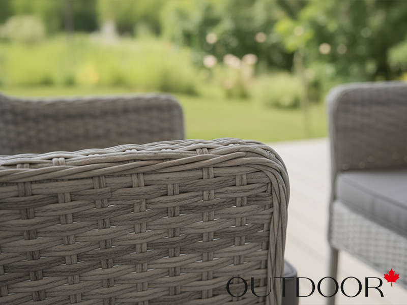 Комплект мебели из ротанга OUTDOOR Марокко (стол, 6 стульев), узкое плетение, светлый микс