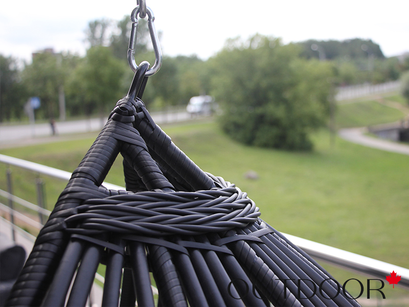 Подвесное кресло "кокон" из ротанга OUTDOOR Самуи, черное