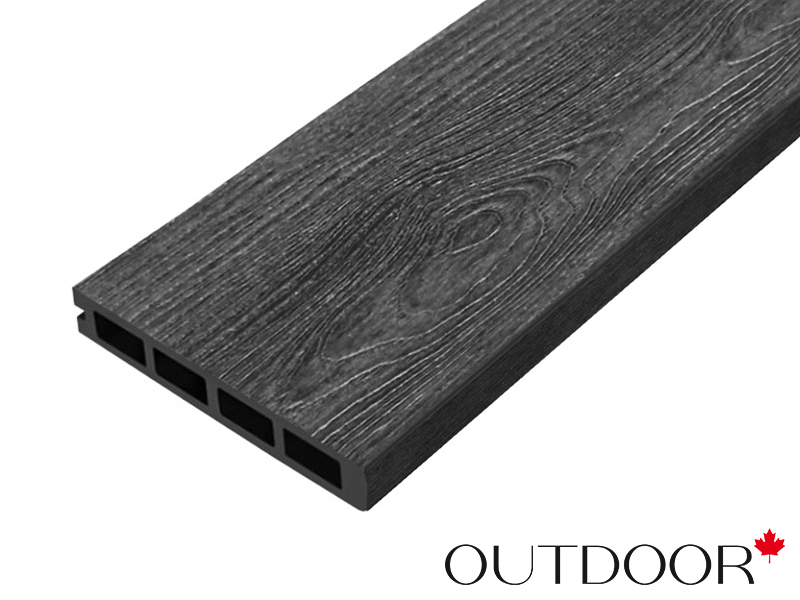 Террасная доска ДПК Outdoor 3D 150*25*4000 мм. завершающая NEVADA/CALIFORNIA черная