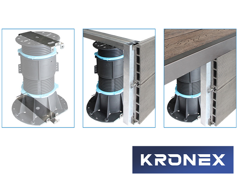 Крепление KRONEX для торцевой плитки 20мм верхнее, для опоры KRONEX (упак/10 шт)