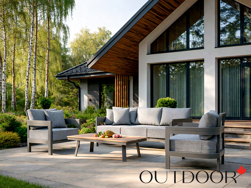 Комплект мебели OUTDOOR Бруклин (3-местный диван, 2 кресла, стол), серый пепел