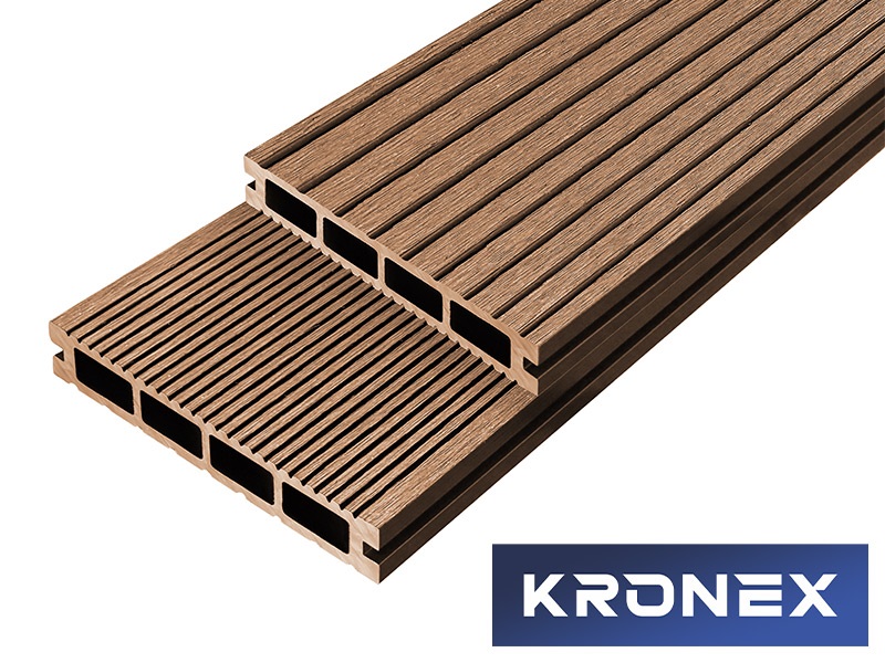 Террасная доска ДПК KRONEX INDUSTRIAL 150*25*1000 мм. вельвет дуб
