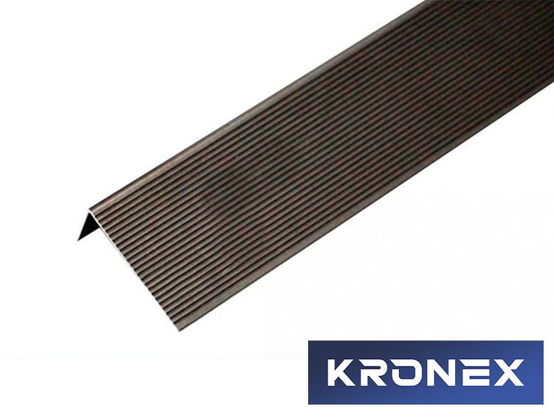 Угол завершающий алюминиевый KRONEX 51,5*30*3000 мм. коньяк
