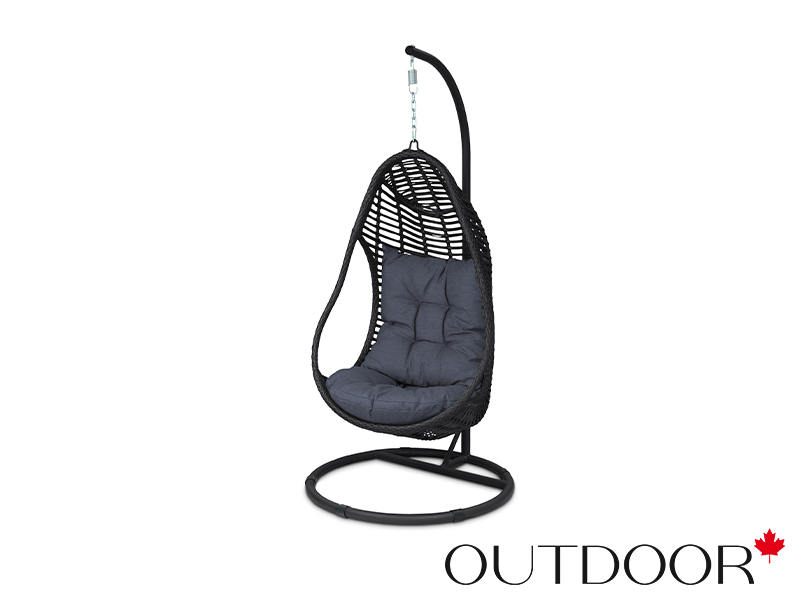 Подвесное кресло "кокон" из ротанга OUTDOOR Сорренто, черное