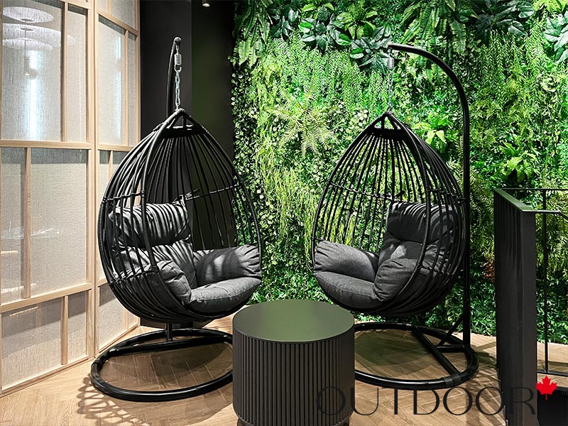 Подвесное кресло "кокон" из ротанга OUTDOOR Самуи, черное