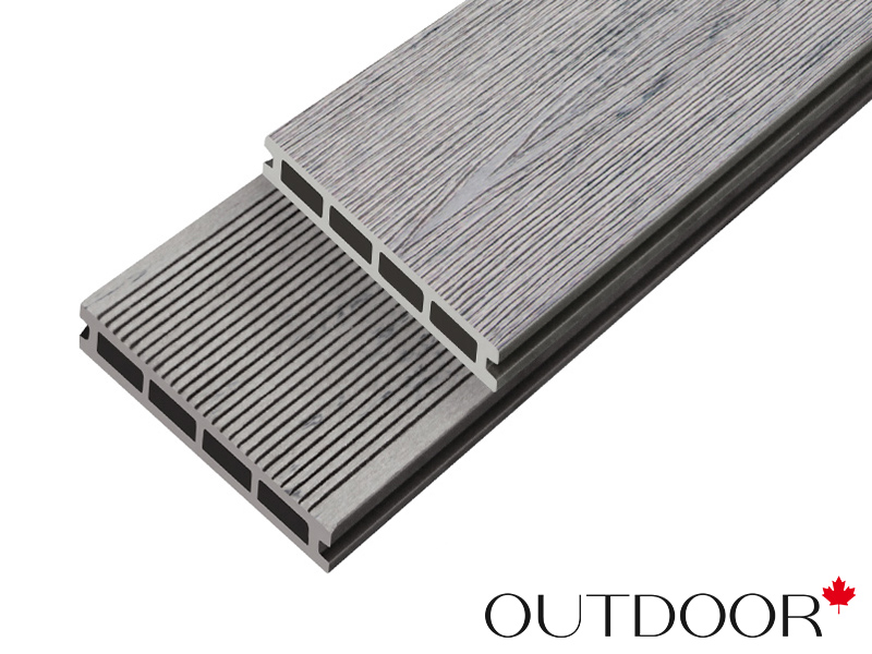 Террасная доска ДПК Outdoor 3D 150*25*4000 мм. STORM/вельвет серая микс