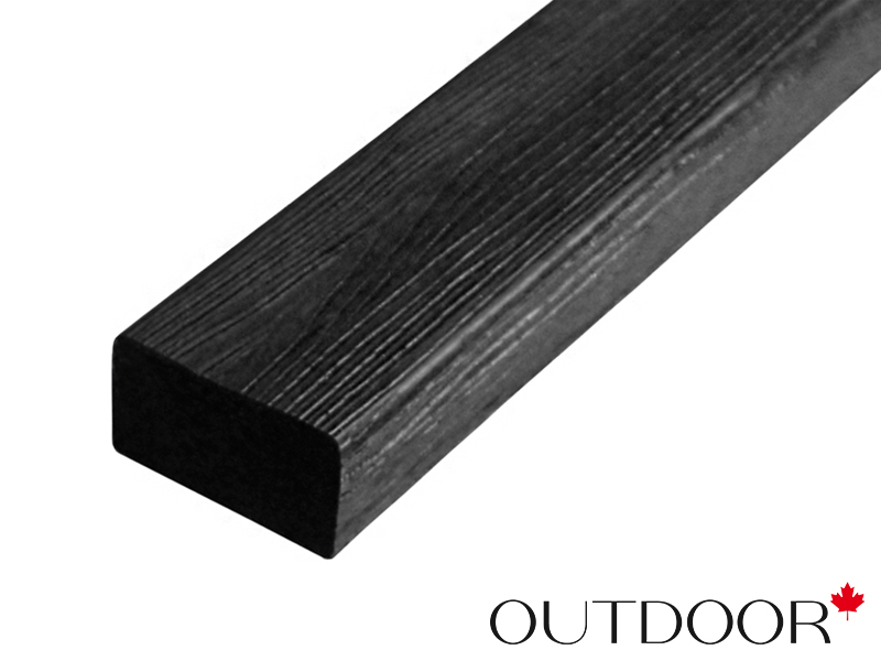 Универсальный профиль ДПК Outdoor 57*32*4000 мм. полнотелый STORM черный